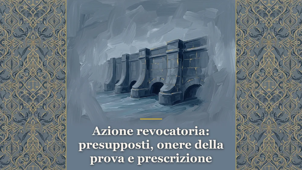 Presupposti dell'azione revocatoria ordinaria: argine in pietra in ardesia polvere e oro per Metodo Giuridico.
