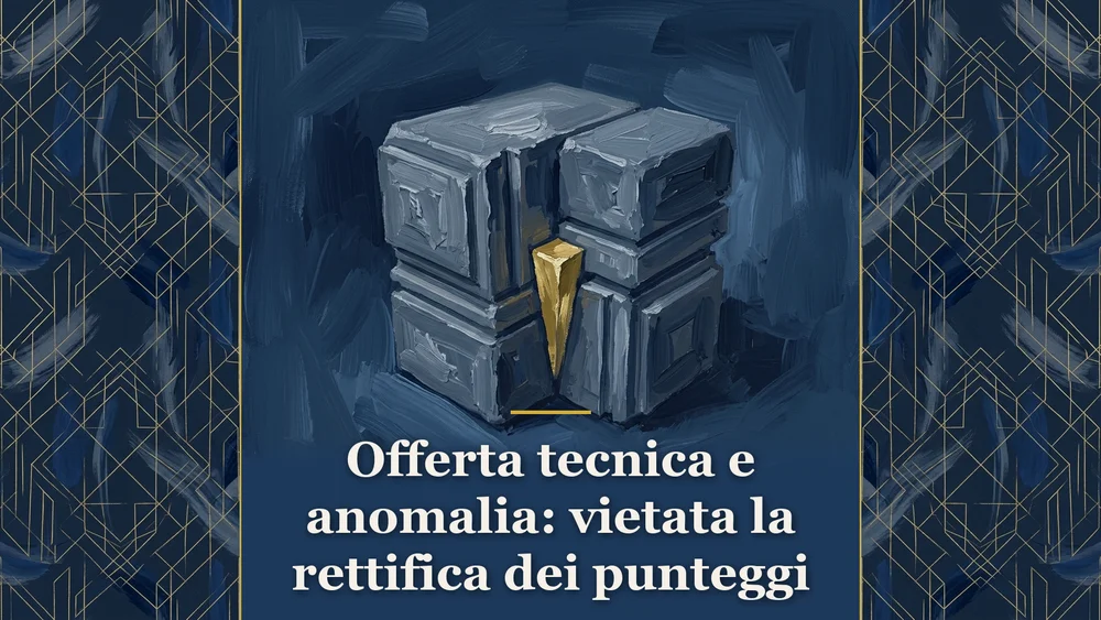 Illustrazione su immodificabilità dell'offerta tecnica negli appalti e divieto rettifica punteggi, Cons. Stato 4225/2026.