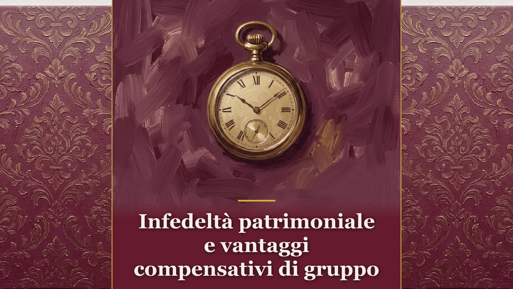 Illustrazione concettuale su infedeltà patrimoniale e vantaggi compensativi di gruppo ex art. 2634 c.c.