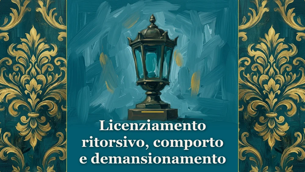 Illustrazione su licenziamento ritorsivo e superamento del comporto in ottanio profondo #005F73
