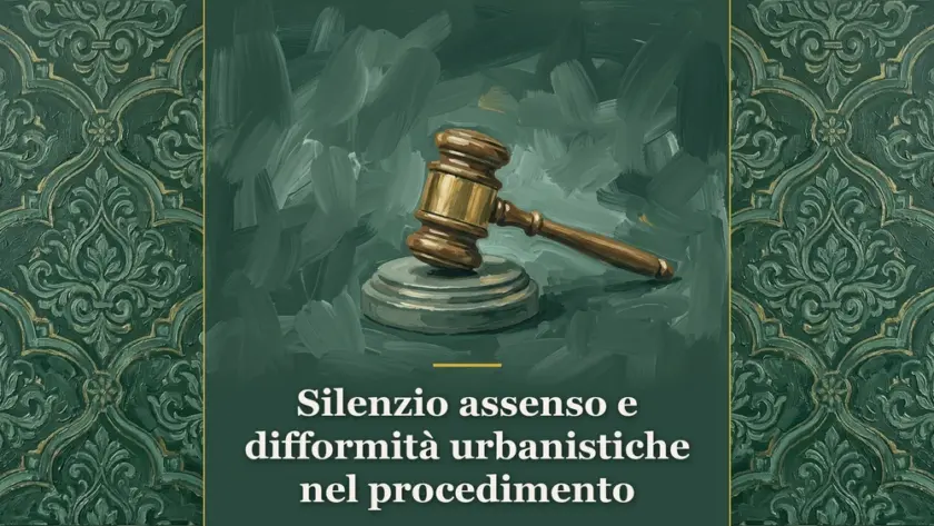 Illustrazione concettuale su silenzio assenso e difformità urbanistiche nel procedimento edilizio