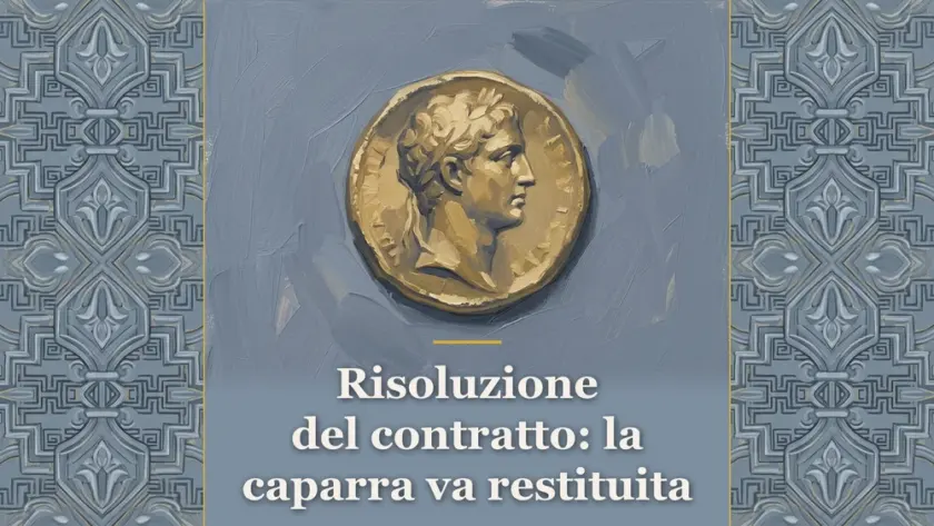 Illustrazione concettuale sulla risoluzione del contratto e restituzione della caparra per la decisione della Cassazione n. 8573/2026.