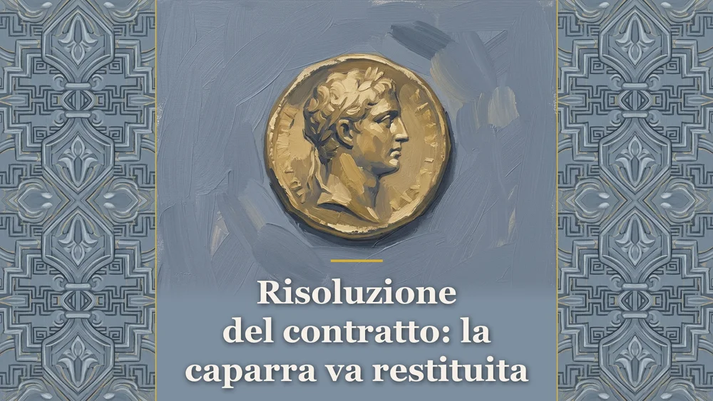 Illustrazione concettuale sulla risoluzione del contratto e restituzione della caparra per la decisione della Cassazione n. 8573/2026.