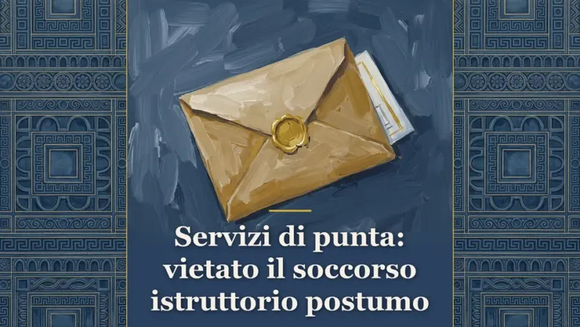 Illustrazione sul soccorso istruttorio per i servizi di punta con plico d'offerta e sigillo in ceralacca