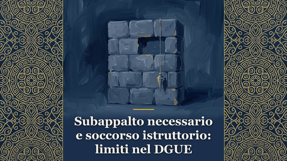 Illustrazione sul subappalto necessario e soccorso istruttorio per la sentenza Consiglio di Stato 2635/2026.