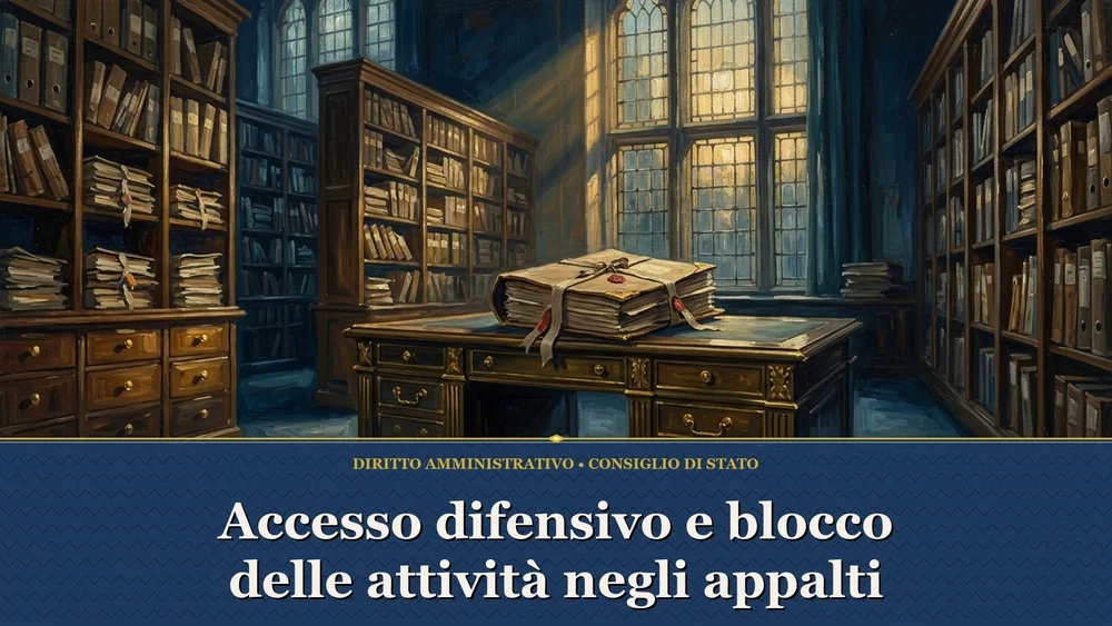 Illustrazione sul tema accesso difensivo e blocco delle attività con sportello amministrativo per Consiglio di Stato n. 6289/2026