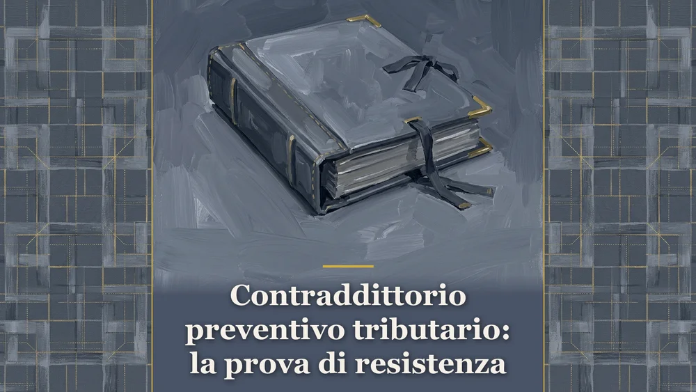 Un faldone contabile d'archivio dipinto a gouache su fondo grigio ardesia con finiture in oro antico