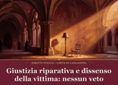 Illustrazione sul tema della giustizia riparativa, raffigurante uno spazio di ascolto e mediazione, per l'articolo della Cassazione
