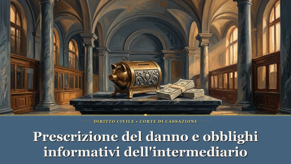 Prescrizione del danno e obblighi informativi — Prescrizione danno obblighi informativi intermediario finanziario e decorrenza dal default delle obbligazioni ex art. 2946 c.c.