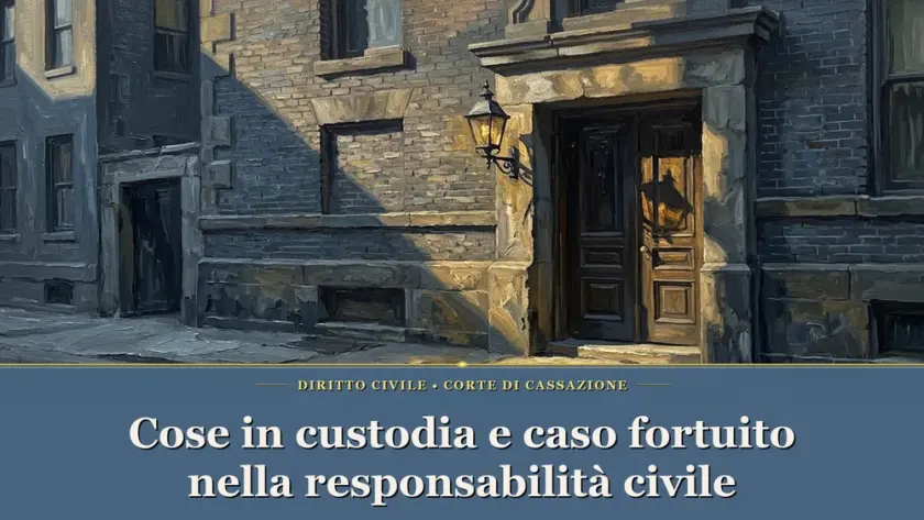 Marciapiede cittadino con porta e lampada a parete per cose in custodia e caso fortuito