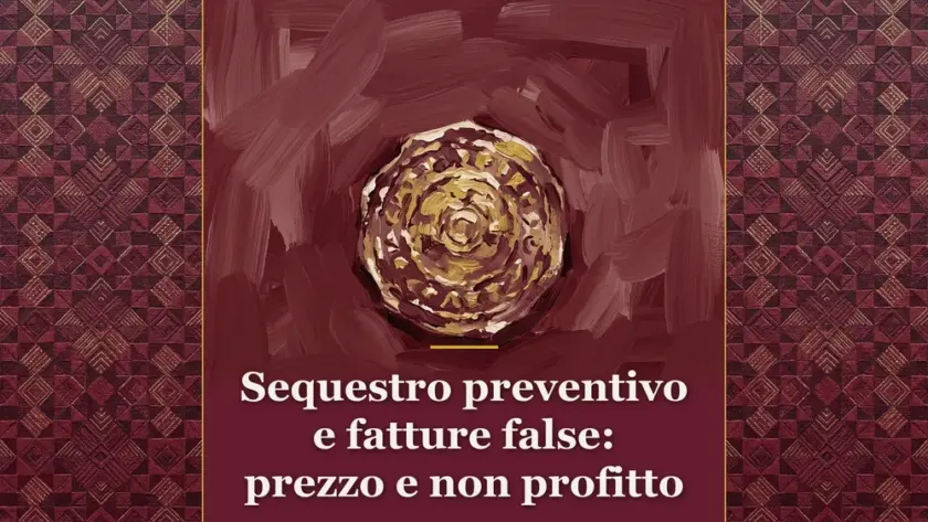 Dipinto editoriale raffigurante una moneta antica in metallo prezioso a commento della sentenza della Cassazione Penale sul sequestro preventivo per fatture false