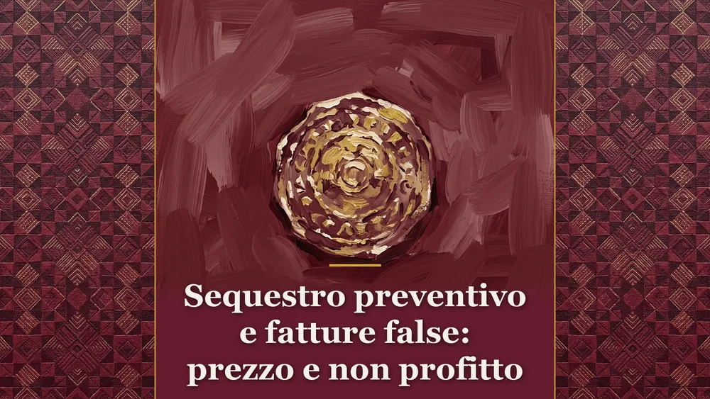 Dipinto editoriale raffigurante una moneta antica in metallo prezioso a commento della sentenza della Cassazione Penale sul sequestro preventivo per fatture false