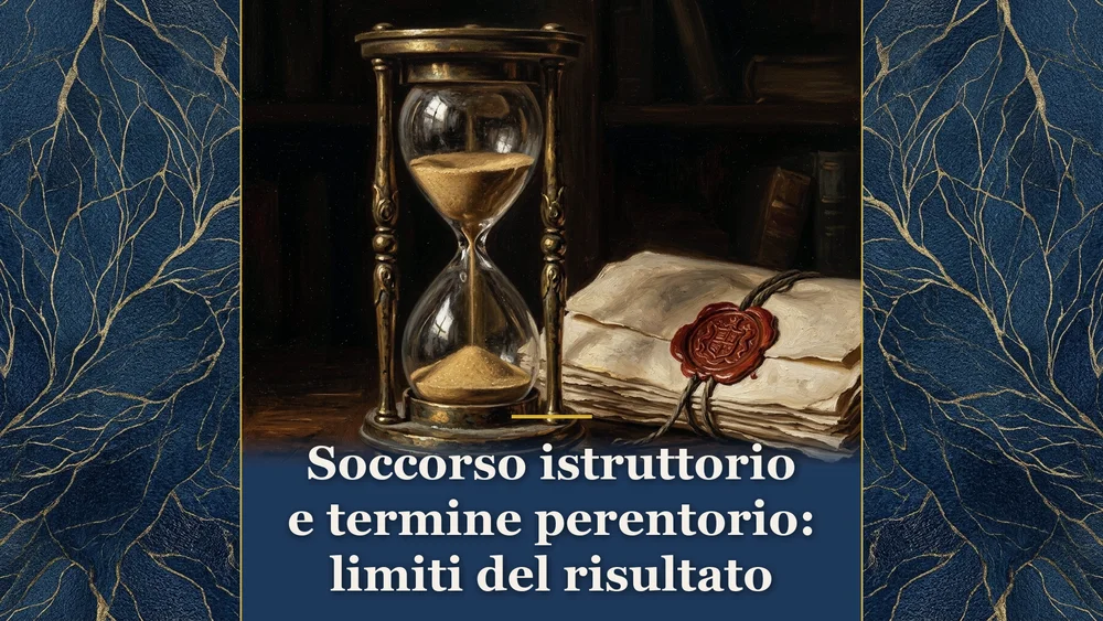Una clessidra antica in ottone con sabbia dorata che scorre su un tavolo di legno scuro, a rappresentare la perentorietà dei termini nel soccorso istruttorio degli appalti pubblici.